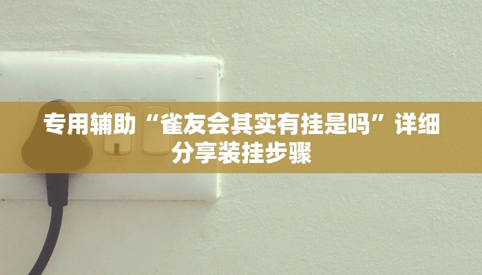 专用辅助“雀友会其实有挂是吗”详细分享装挂步骤