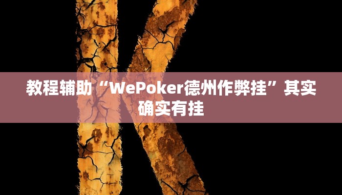 教程辅助“WePoker德州作弊挂”其实确实有挂