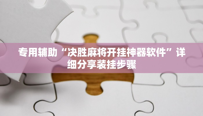 专用辅助“决胜麻将开挂神器软件”详细分享装挂步骤