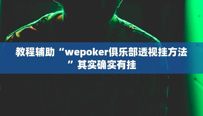 教程辅助“wepoker俱乐部透视挂方法”其实确实有挂