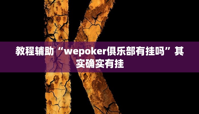 教程辅助“wepoker俱乐部有挂吗”其实确实有挂