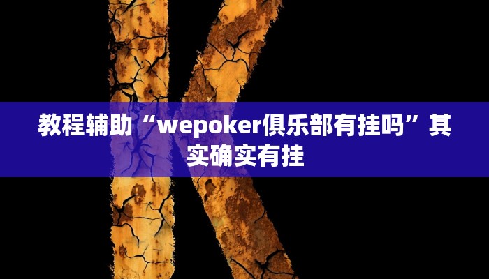 教程辅助“wepoker俱乐部有挂吗”其实确实有挂