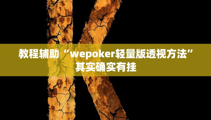 教程辅助“wepoker轻量版透视方法”其实确实有挂