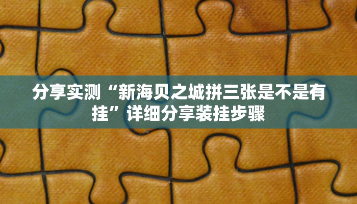 分享实测“新海贝之城拼三张是不是有挂”详细分享装挂步骤