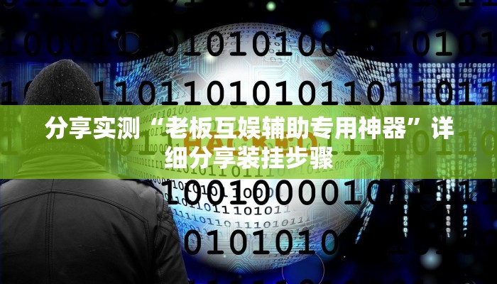 分享实测“老板互娱辅助专用神器”详细分享装挂步骤