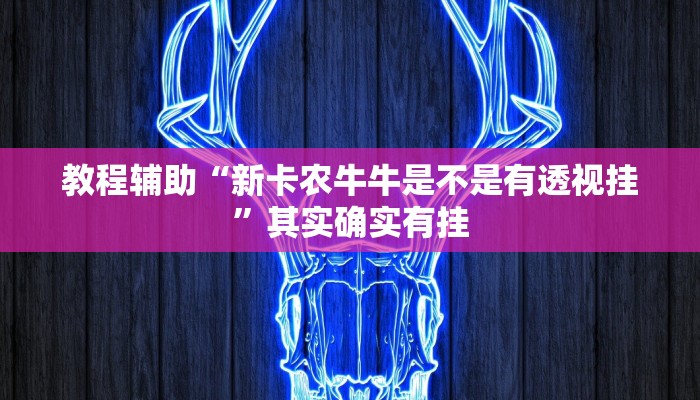 教程辅助“新卡农牛牛是不是有透视挂”其实确实有挂