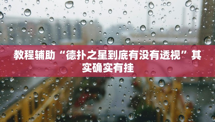 教程辅助“德扑之星到底有没有透视”其实确实有挂