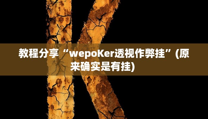 教程分享“wepoKer透视作弊挂”(原来确实是有挂) 