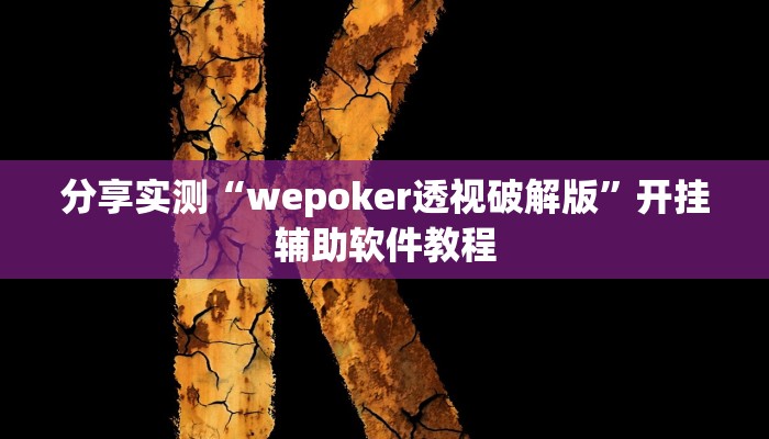 分享实测“wepoker透视破解版”开挂辅助软件教程 分享实测“wepoker透视破解版”开挂辅助软件教程