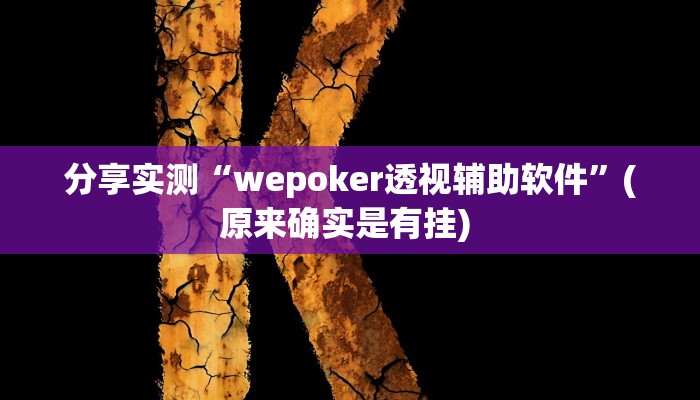 分享实测“wepoker透视辅助软件”(原来确实是有挂) 