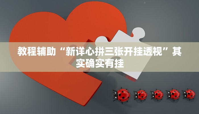 教程辅助“新详心拼三张开挂透视”其实确实有挂