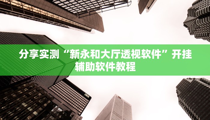 分享实测“新永和大厅透视软件”开挂辅助软件教程