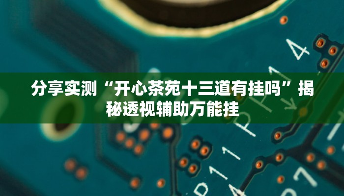 分享实测“开心茶苑十三道有挂吗”揭秘透视辅助万能挂