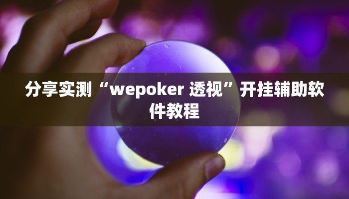 分享实测“wepoker 透视”开挂辅助软件教程