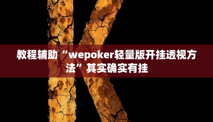 教程辅助“wepoker轻量版开挂透视方法”其实确实有挂