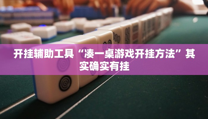 开挂辅助工具“凑一桌游戏开挂方法”其实确实有挂