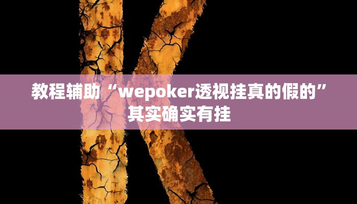 教程辅助“wepoker透视挂真的假的”其实确实有挂
