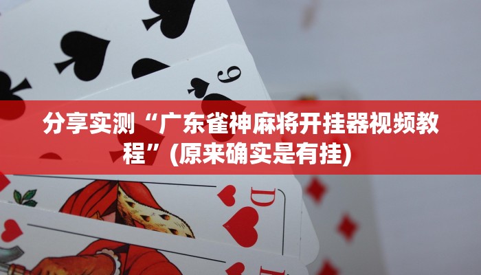 分享实测“广东雀神麻将开挂器视频教程”(原来确实是有挂) 