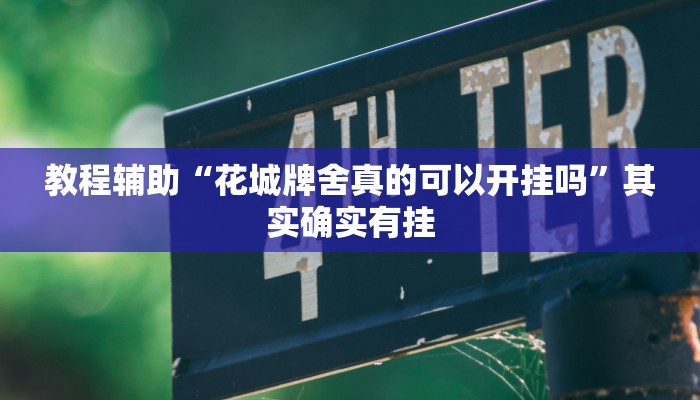 教程辅助“花城牌舍真的可以开挂吗”其实确实有挂