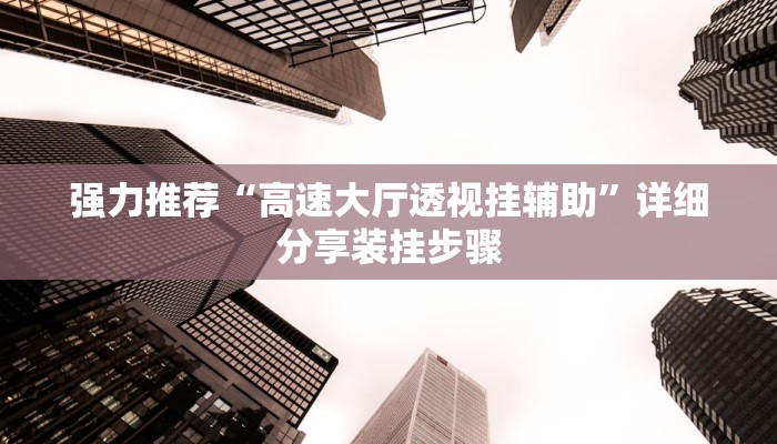 强力推荐“高速大厅透视挂辅助”详细分享装挂步骤
