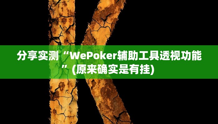 分享实测“WePoker辅助工具透视功能”(原来确实是有挂) 分享实测“WePoker辅助工具透视功能”(原来确实是有挂)