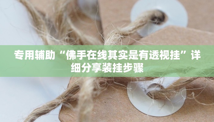 专用辅助“佛手在线其实是有透视挂”详细分享装挂步骤 专用辅助“佛手在线其实是有透视挂”详细分享装挂步骤