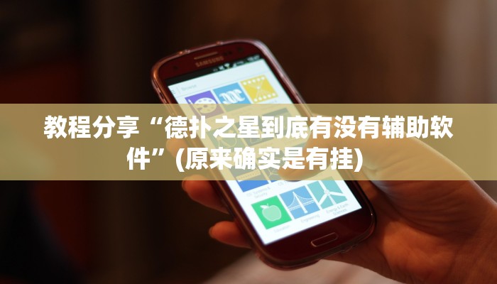 教程分享“德扑之星到底有没有辅助软件”(原来确实是有挂) 