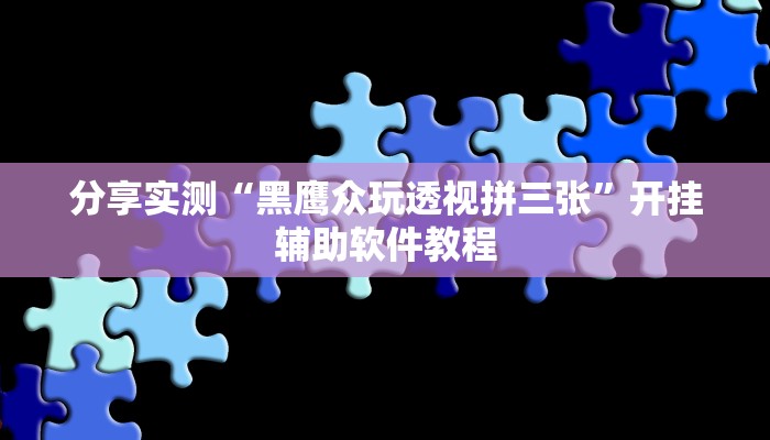 分享实测“黑鹰众玩透视拼三张”开挂辅助软件教程 分享实测“黑鹰众玩透视拼三张”开挂辅助软件教程