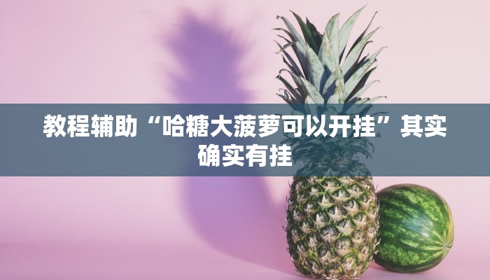 教程辅助“哈糖大菠萝可以开挂”其实确实有挂 教程辅助“哈糖大菠萝可以开挂”其实确实有挂