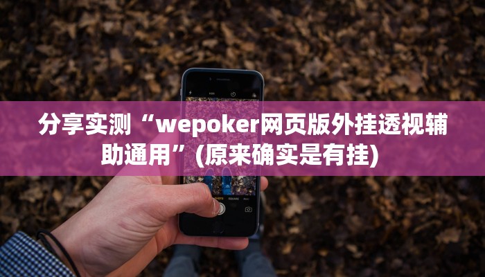 分享实测“wepoker网页版外挂透视辅助通用”(原来确实是有挂) 