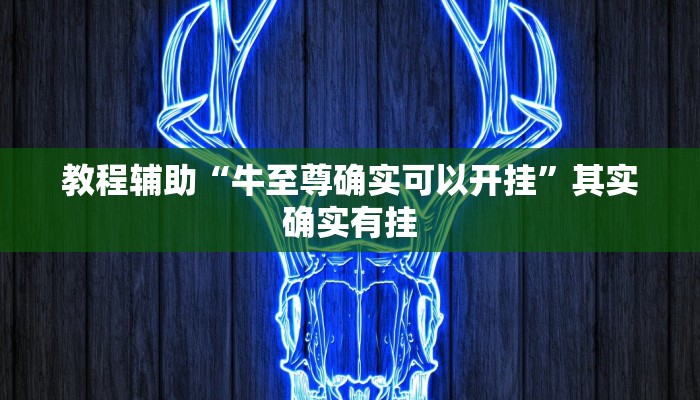 教程辅助“牛至尊确实可以开挂”其实确实有挂