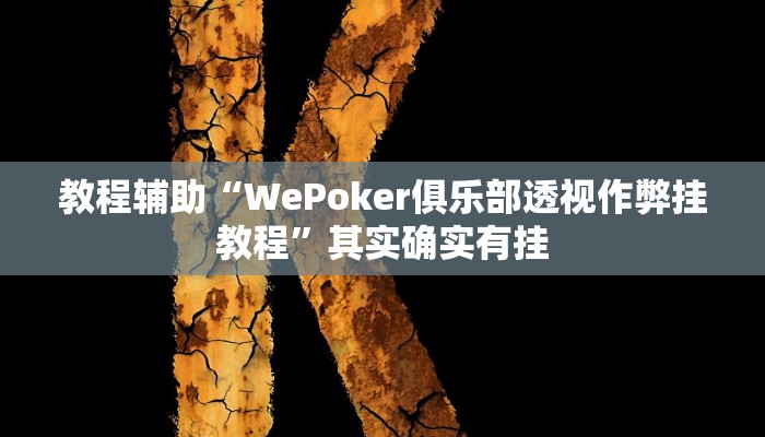 教程辅助“WePoker俱乐部透视作弊挂教程”其实确实有挂