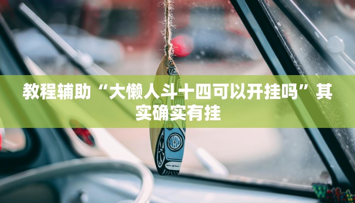 教程辅助“大懒人斗十四可以开挂吗”其实确实有挂