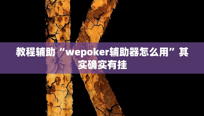 教程辅助“wepoker辅助器怎么用”其实确实有挂