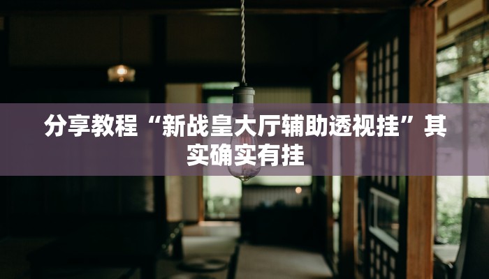 分享教程“新战皇大厅辅助透视挂”其实确实有挂