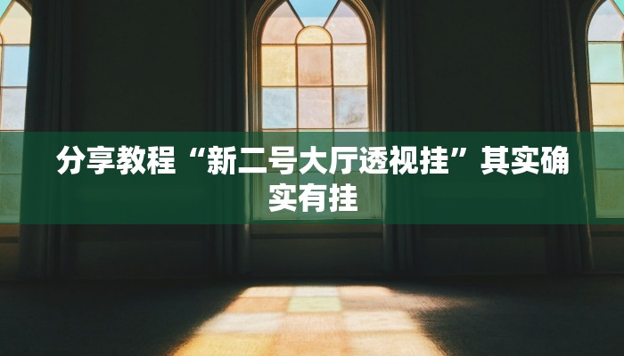 分享教程“新二号大厅透视挂”其实确实有挂