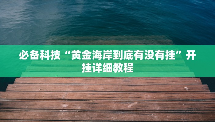 必备科技“黄金海岸到底有没有挂”开挂详细教程