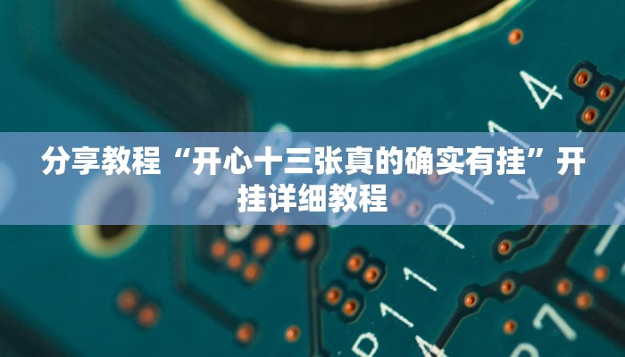 分享教程“开心十三张真的确实有挂”开挂详细教程