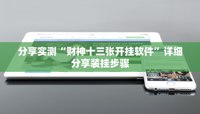 分享实测“财神十三张开挂软件”详细分享装挂步骤