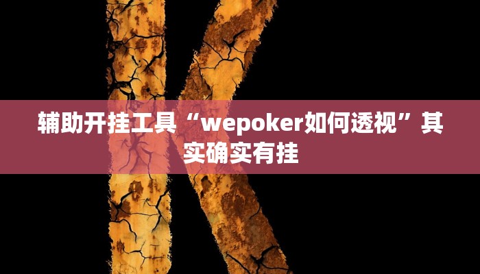 辅助开挂工具“wepoker如何透视”其实确实有挂