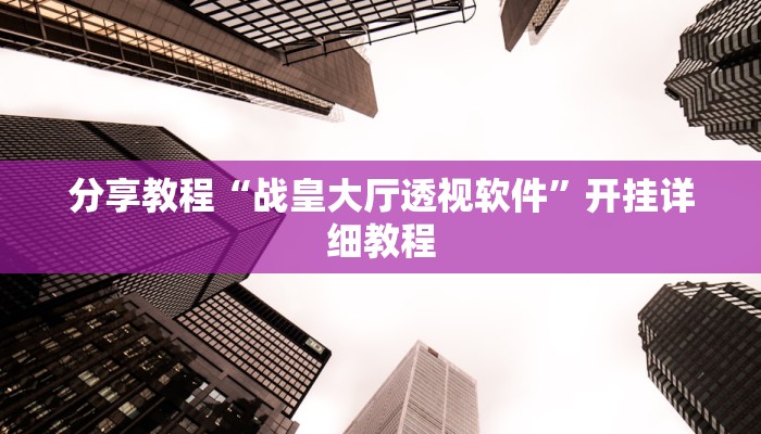 分享教程“战皇大厅透视软件”开挂详细教程