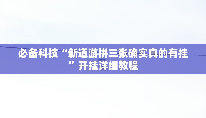 必备科技“新道游拼三张确实真的有挂”开挂详细教程