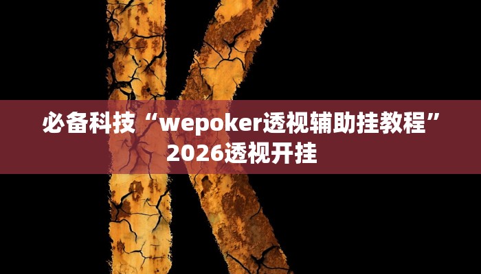 必备科技“wepoker透视辅助挂教程”2026透视开挂