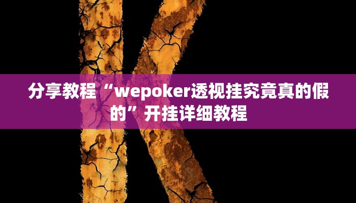 分享教程“wepoker透视挂究竟真的假的”开挂详细教程