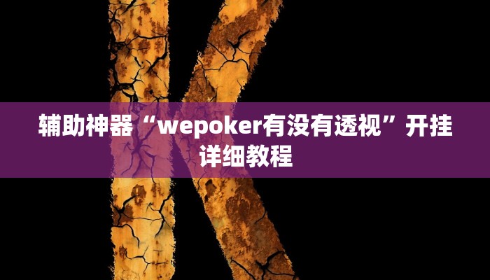 辅助神器“wepoker有没有透视”开挂详细教程