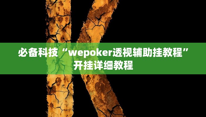 必备科技“wepoker透视辅助挂教程”开挂详细教程