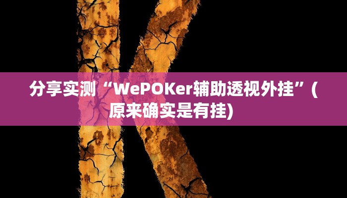 分享实测“WePOKer辅助透视外挂”(原来确实是有挂) 