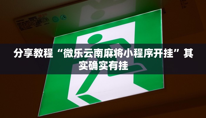 分享教程“微乐云南麻将小程序开挂”其实确实有挂