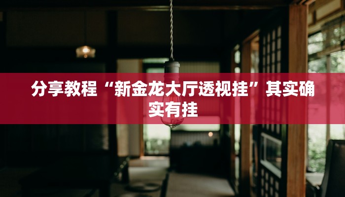 分享教程“新金龙大厅透视挂”其实确实有挂