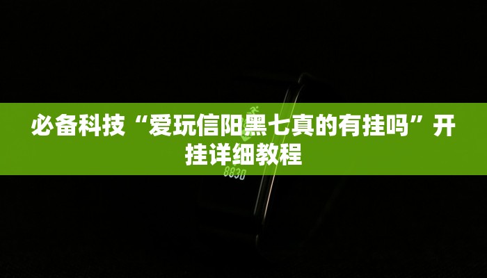 必备科技“爱玩信阳黑七真的有挂吗”开挂详细教程